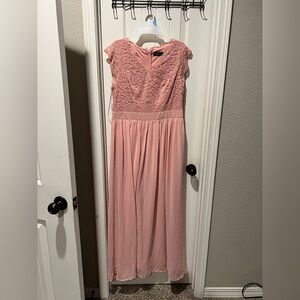 Dressystar pink Lace Maxi Dress sz xl for bridesmaid